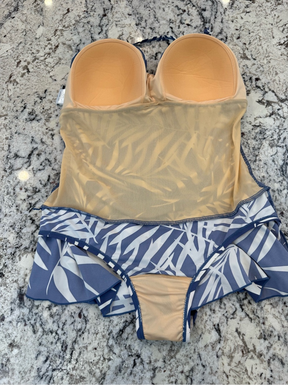 Sea & Sand Beachwear Blue Tropical Swimdress One Piece Size 16 Tummy Control - Picture 9 of 9